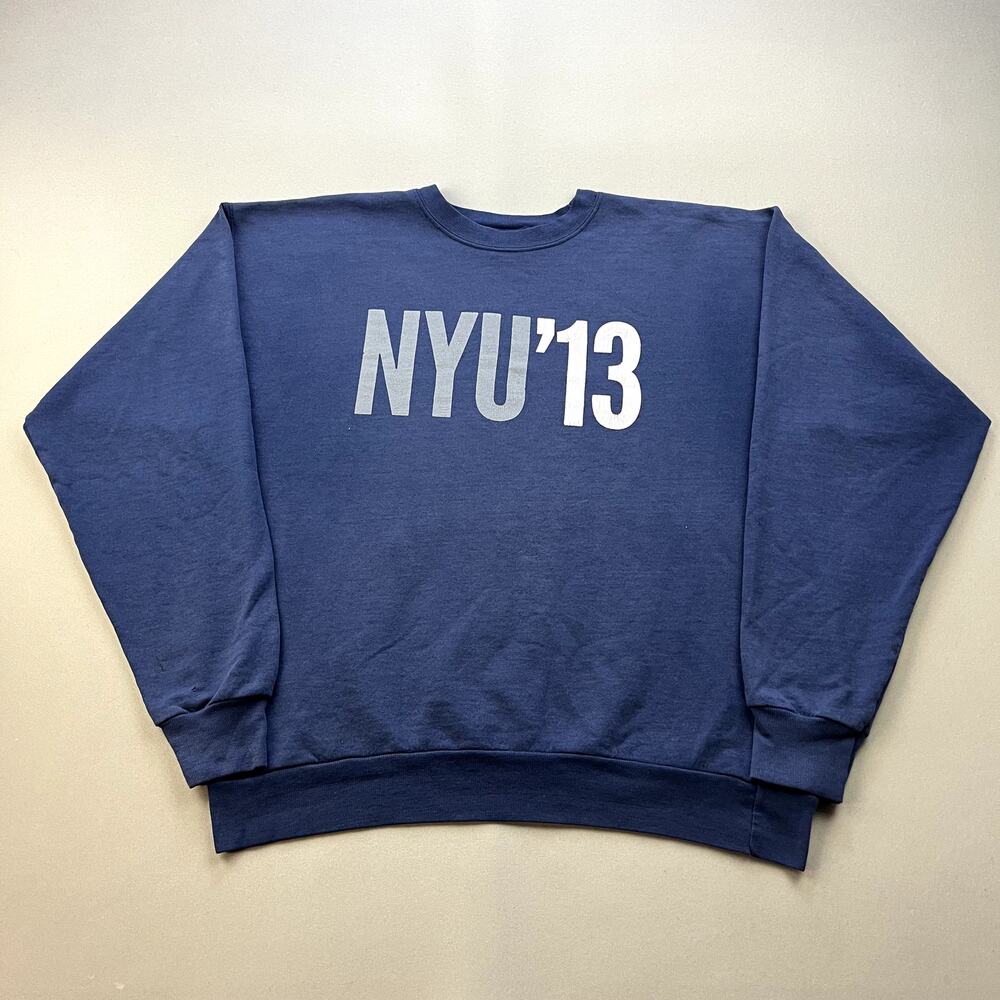 New York University Sweatshirt Adult Medium Navy Blue Crewneck NYU Logo College